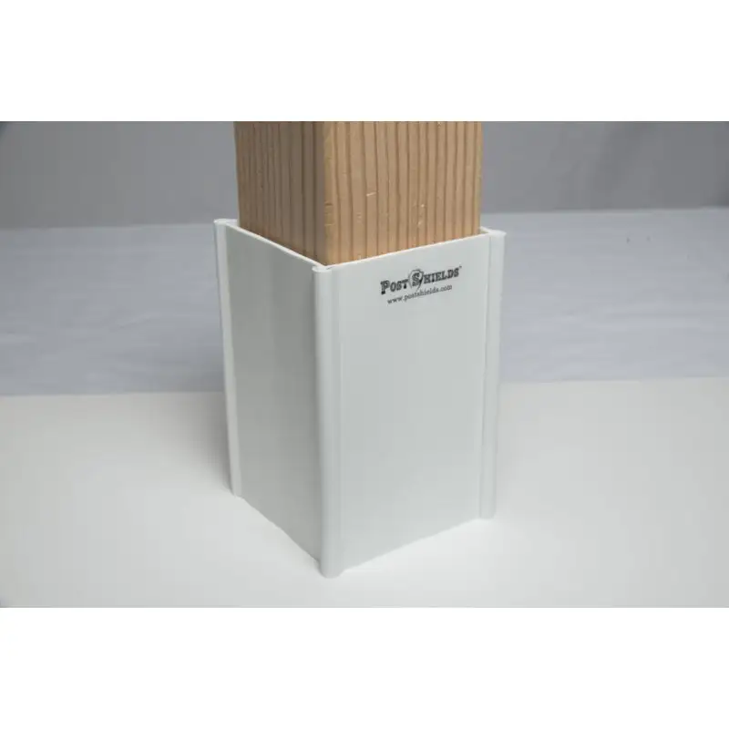 Post Shields Inc. 6 . H x 4 . W x 4 . L Plastic White Fence Post Protection Pack 10