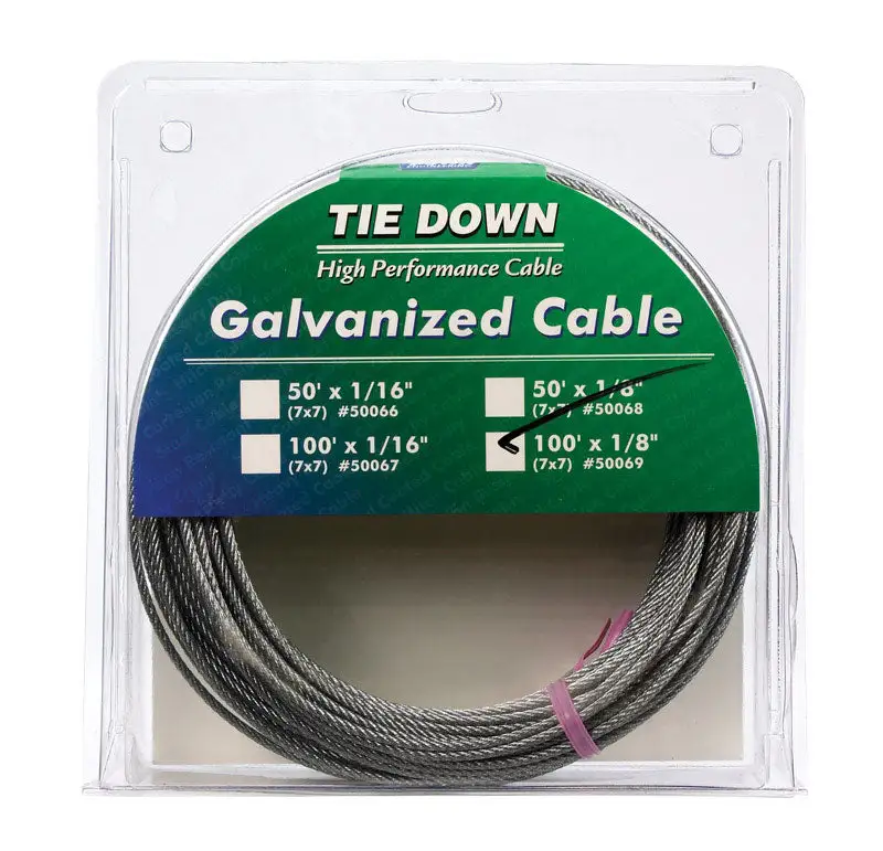 Tie Down Engineering Galvanized Steel 1/16 . x 50 ft. Aircraft Cable