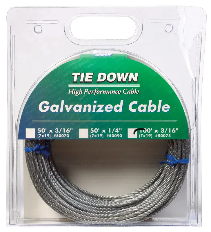 Tie Down Engineering Galvanized Steel 3/16 x 100 ft Aircraft Cable