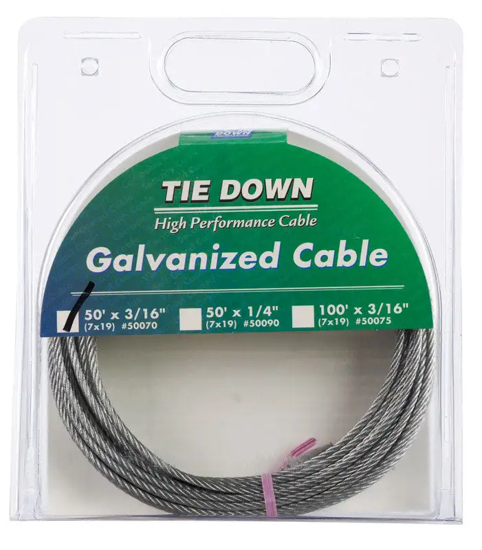 Tie Down Engineering Galvanized Steel 1/8 . x 50 ft. Aircraft Cable