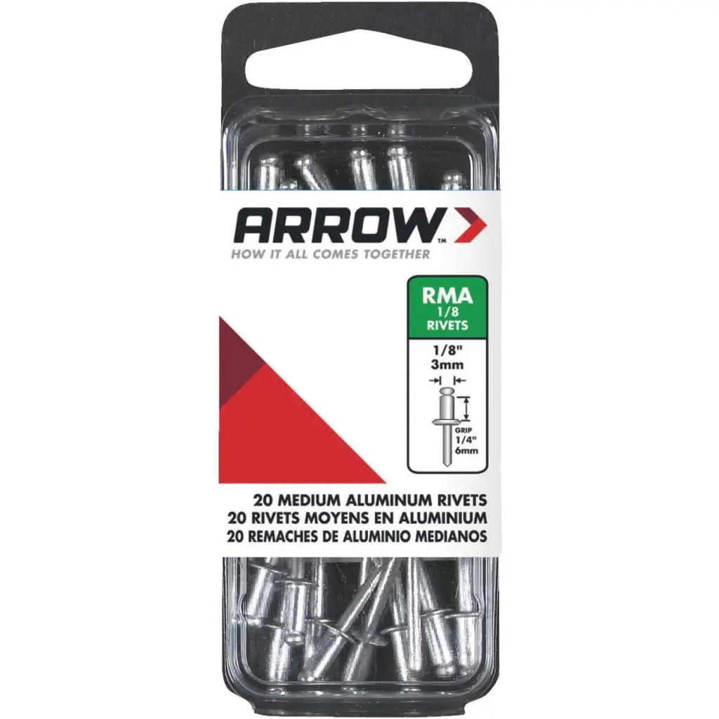 Arrow 1/8 . x 1/4 . Aluminum Rivet 20 Count DIY and Repair