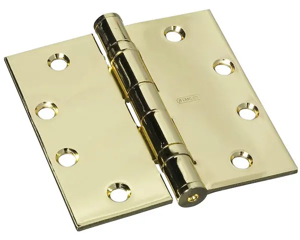 Stanley S060-005 179 Ball-Bearing Door Hinge 4-1/2 Inches Bright Brass