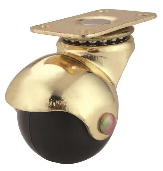 Prosource JC-E01-PS 1-5/8 Inch Bright Brass Hooded Ball Plate Caster