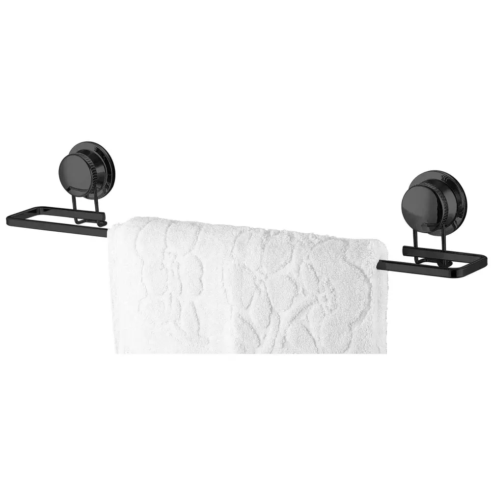 Towel Bar Low-sheen Black Suction Cups, 18''