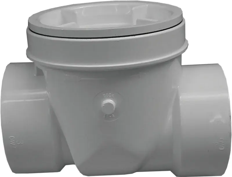 Canplas 223284W Backwater Valve, 4 Connection, Hub, PVC