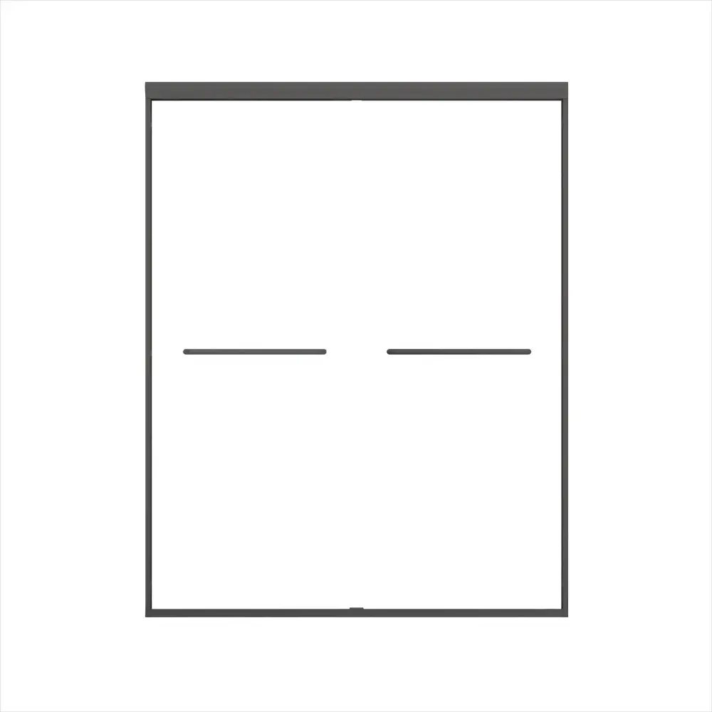 Double Sliding Shower Door, Semi-Frameless Bypass Bathroom Sliding Door 1/4" (6 Mm) Tempered Glass Walk- Shower