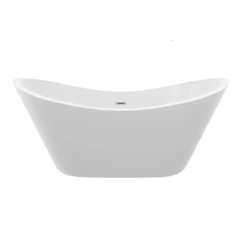 Glossy Freestanding Bathtub, Duplicate Slipper Design, Deep Soaking Comfort