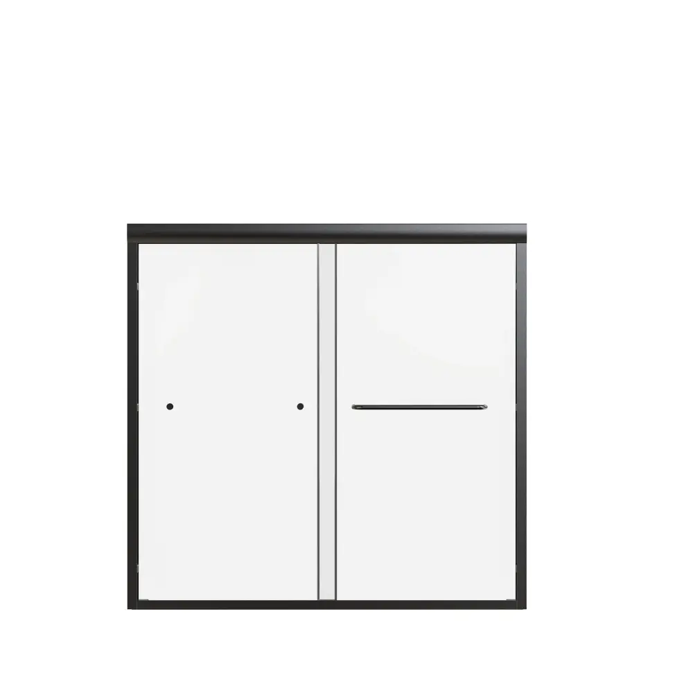 Semi-Frameless Twin Sliding Shower Door, Bypass Shower Door, 1 / 4" (6Mm) Thick SGCC Tempered Glass Door