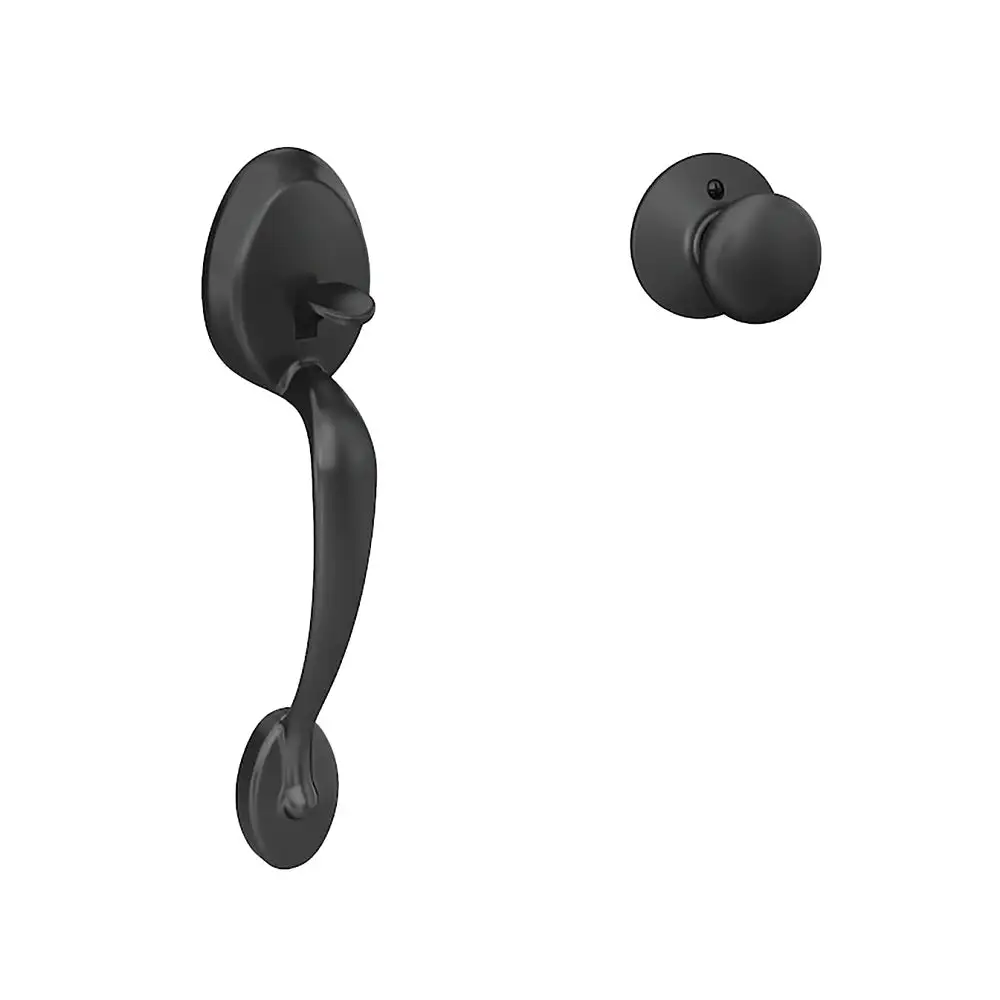 Schlage F40BOW622 Bed and Bath Bowery Door Knob Matte Black