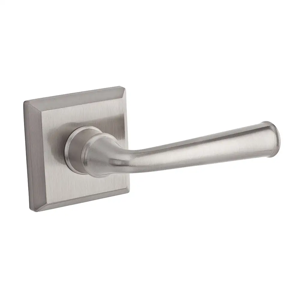 Reserve Square Bed Bath Door Lever Contemporary Round Rose - Best Builders Hardware Store BALDWIN