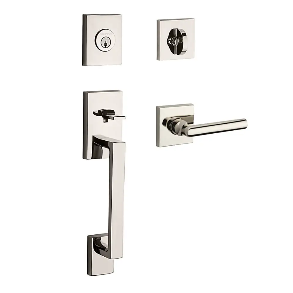 Reserve Tube Bed/Bath Door Lever Contemporary Square Rose - Best Price Builders Hardware BALDWIN