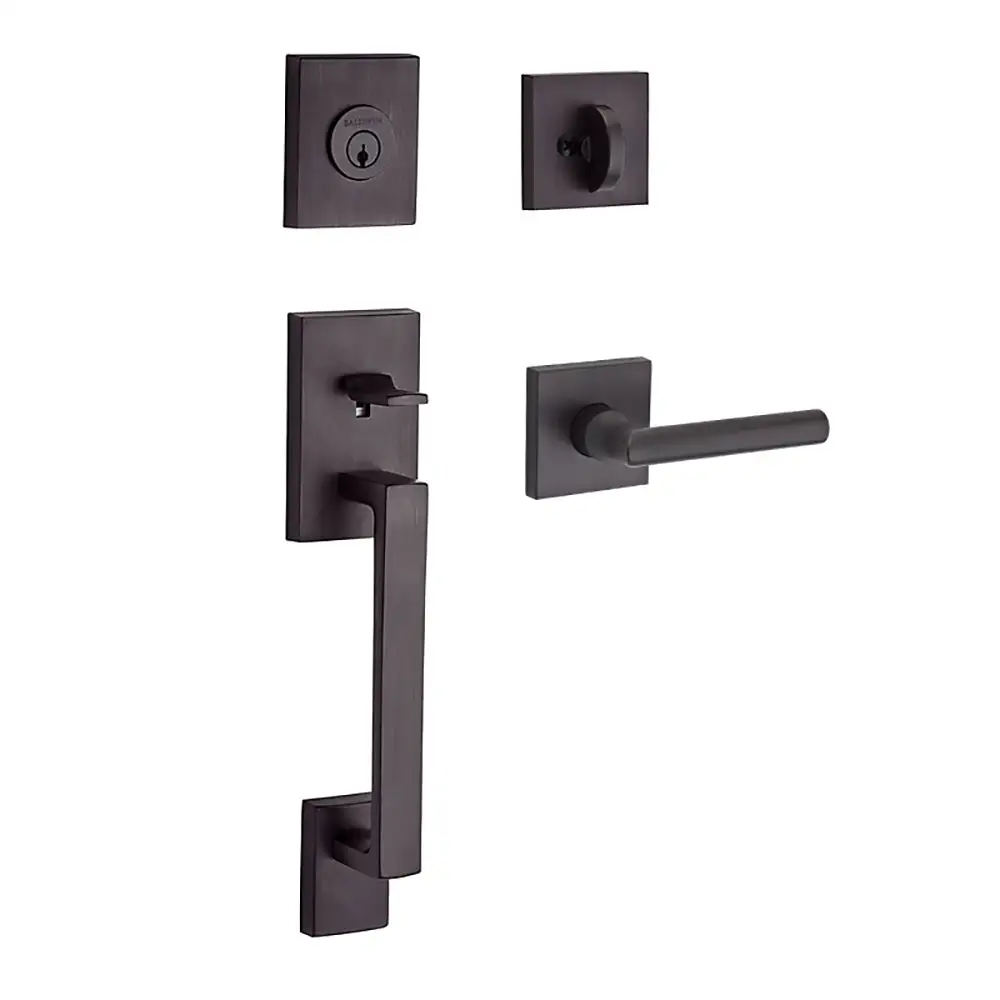 Reserve Tube Bed/Bath Door Lever Contemporary Square Rose - Construction Hardware Supplies BALDWIN