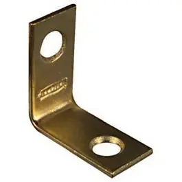 4-Pack 1 x 0.5 Inch Brass Corner Bracket Furniture and Shelving National Hardware
