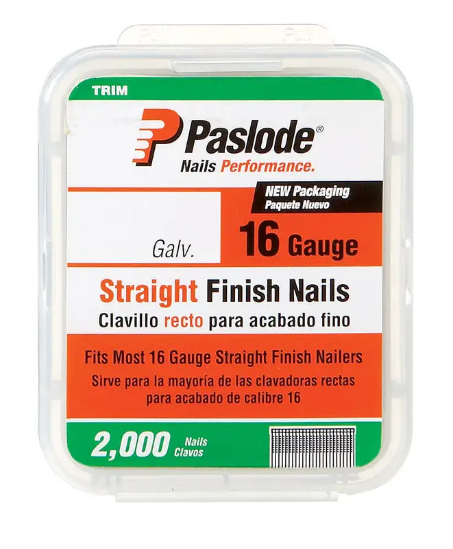 Paslode 1 . Galvanized Brad Nails 18 Ga. Straight Strip 2000 Pack