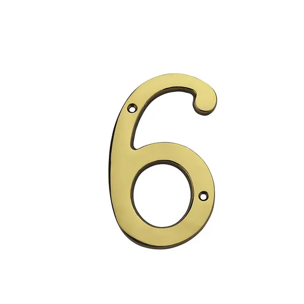 National Hardware N207-225 Solid Brass #6 House Numbers 4 Inch