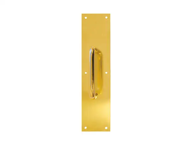 Tell DT100068 Door Pull Plate 5.5 CTC Handle Bright Brass 3.5 x 15