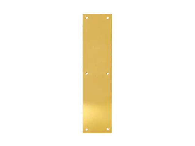 Tell DT100071 Square Corner Beveled Door Push Plate Bright Brass 3.5 x 15