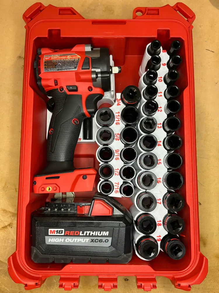 Packout Organizer Insert Stubby M18 Impact Wrench and 43-Piece Socket Place (SWASH 2854)