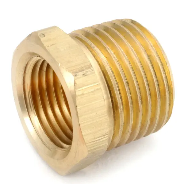 Anderson Metals 756110-1202 Lead Free Hex Bushing Brass 3/4 Inch MIP x 1/8 Inch FIP