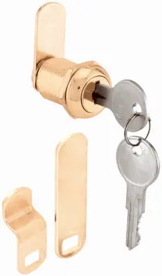 Slide-Co U-9944 Brass Drawer Cabinet Lock 7/8 Inch Brass Finish