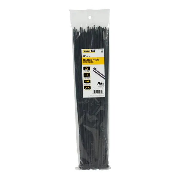 Gardner Bender CT17-50100UVB Standard Duty UV Black Cable Ties 17 Inch 100-Pack