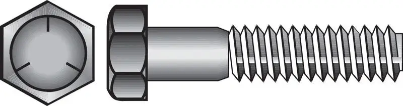 Hillman 3/8 . D x 5 . L Heat Treated Zinc Steel Hex Head Cap Screw 50 Pack