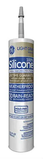 GE GE50-08 Silicone II Window and Door Caulk Light Gray 10.1 Oz GE Lighting