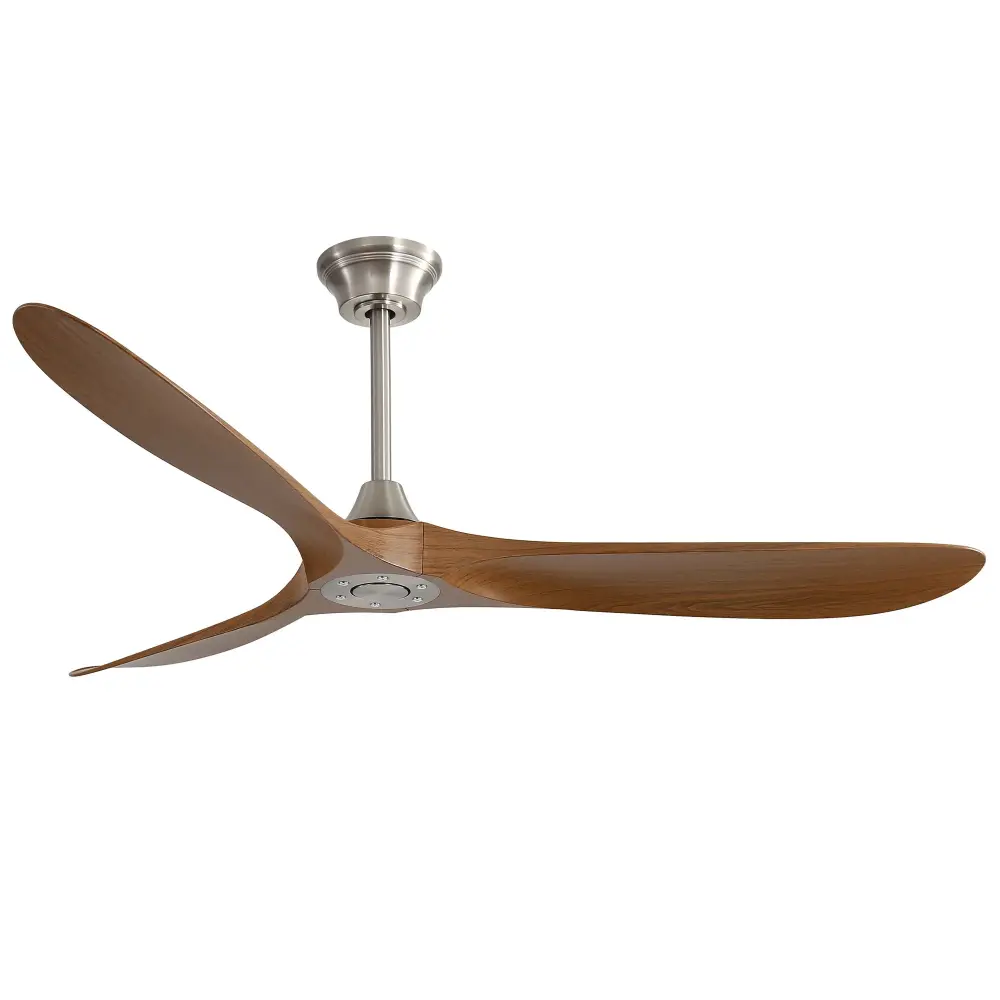 Outdoor Ceiling Fan No Light 3 Blades Automated App Control - Brushed Nickel
