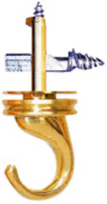 Hillman 122416 Swivel Ceiling Driller Hook Brass Durable Overhead Use Hillman Fasteners