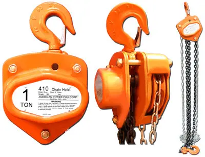 American Power Pull 410 Triple Geared Chain Block 1 Ton 10 Feet Lift Heavy Duty Hoist