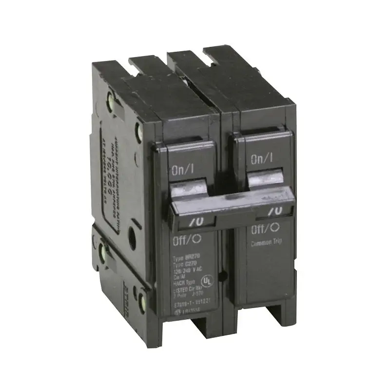Cutler-Hammer BR270 Circuit Breaker, Portable, Type BR, 70 , 2 -Pole, 120/240 V, Plug Mounting