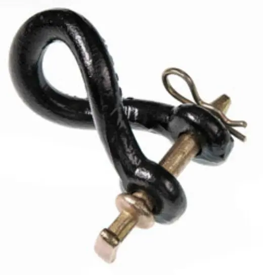 Double HH 24028 Black Painted Twisted Clevis 1 Inch Diameter 5 Inch Usable Length