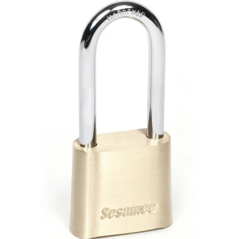 Sesamee K437 Long Shackle Combination Padlock 2-1/4 Shackle Solid Brass
