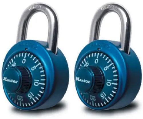 Master Lock 1530T Colored Dial Combination Padlock 2-Pack Keyless Security