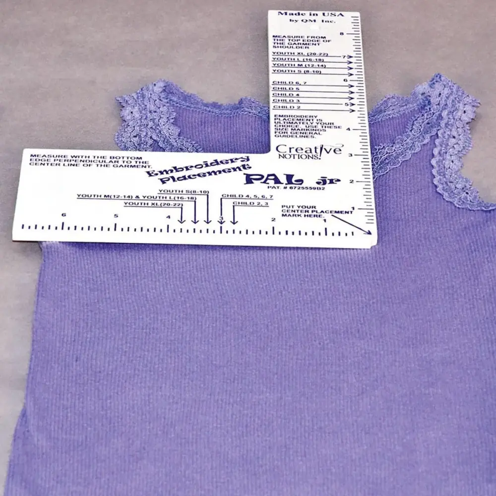 Stainless Steel Ruler Embroidery Placement Ruler JR. CNEPRJR1 OR Adult CNEPR1