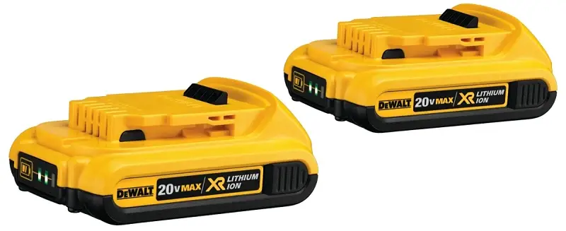 DEWALT DCB203-2 Usb-chargeable Battery Pack, 20 V Battery, 2 Ah, 2/PK