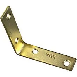 4-Pack 3 x 0.75-Inch Brass Corner Iron Reinforcing Brackets National Hardware