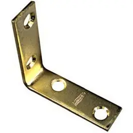 4-Pack 2 x 5/8-Inch Brass Corner Iron Brackets Furniture Repair National Hardware