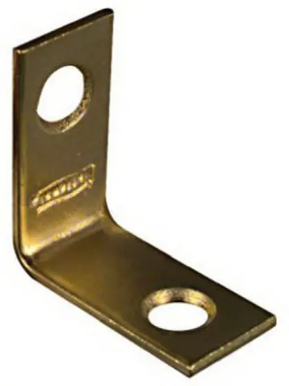 National Hardware N213-389 Corner Bracket 1" x 1/2" Bright Brass 4-Pack Furniture and Shelving