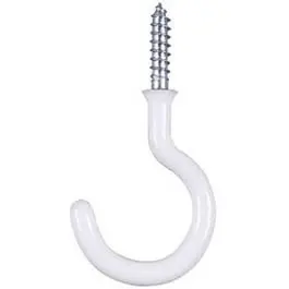 White Vinyl Coated Cup Hook 50-Pack Hanging Items National Hardware