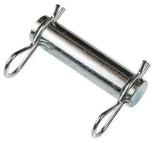 Double HH 1" x 3-1/4" Clear Zinc Plated Cylinder Pin 4" Overall Length