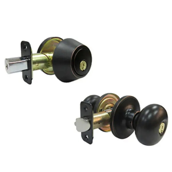 Taiwan Fu Hsing BGX7L1B-KA3 Aged Bronze Keyed Entry Lockset Single Cylinder Deadbolt