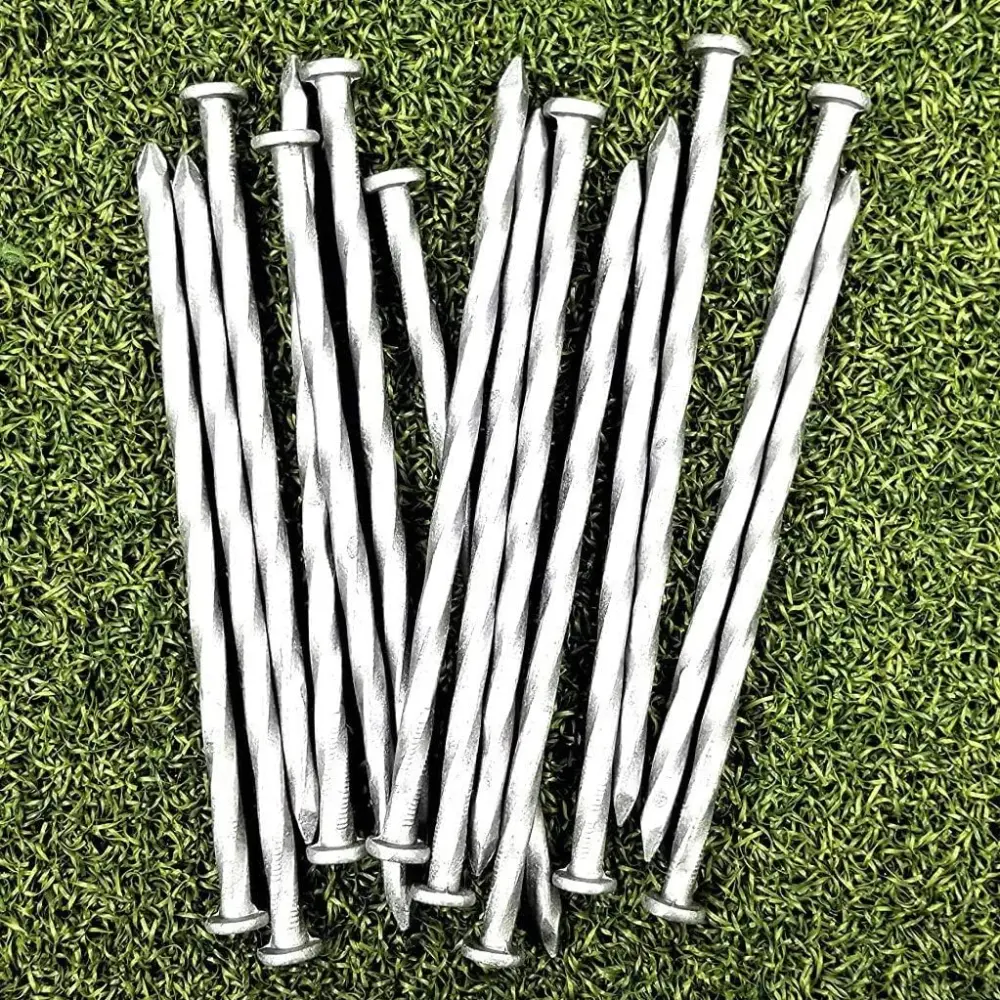50lbs Box (750-Pack) Turf Nails - High-end Spiral Galvanized Landscape Stakes, Edging, Timber & More