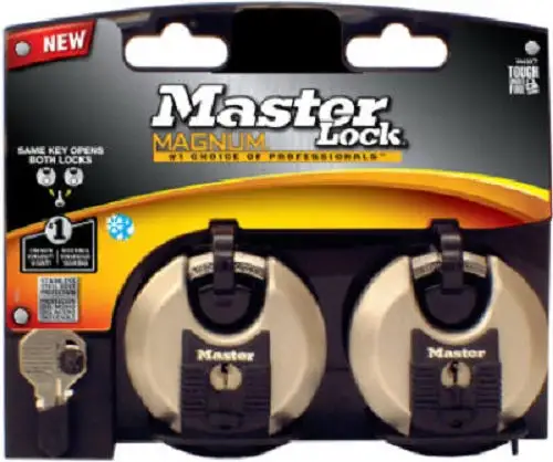Master Lock M40XTCCSEN Disc Lock Padlock 2-3/4 . 2-Pack