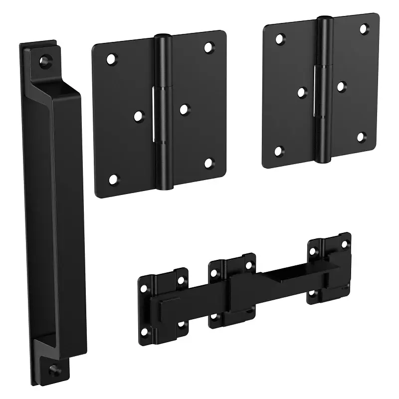 National Hardware N166-026 Cutting-edge Gate Kit, Steel, Black, 4-Piece