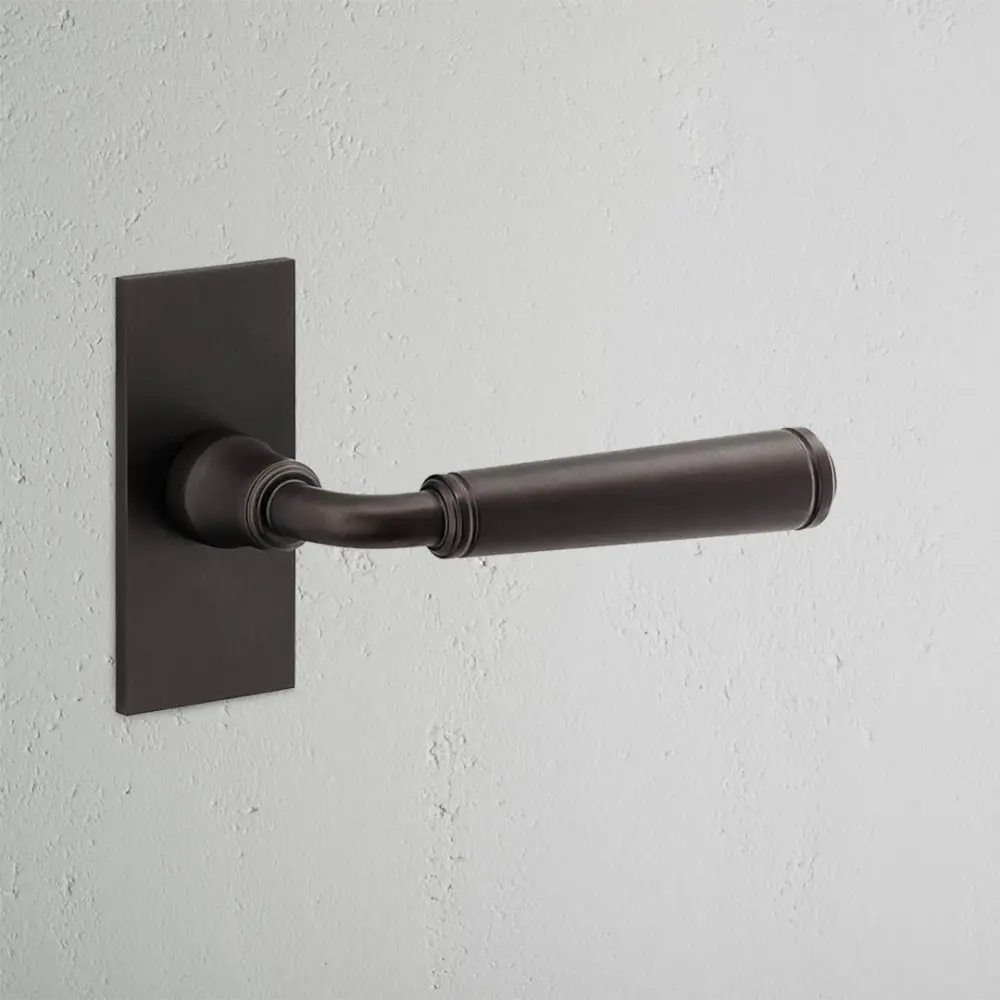 Deadbolt Lock Digby Concise Plate Fixed Door Handle - Bronze