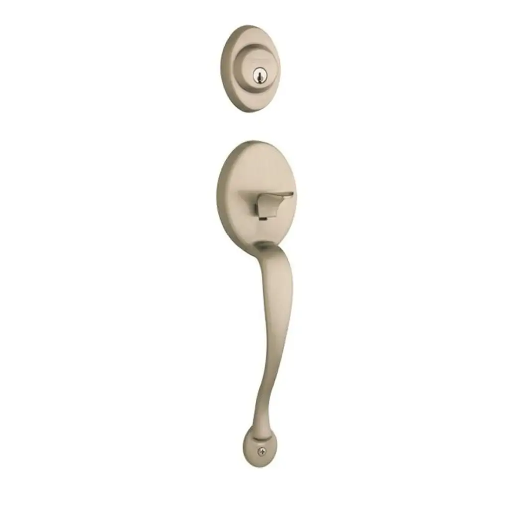 Schlage Georgian Satin Nickel Door Knob and Single Cylinder Deadbolt Set