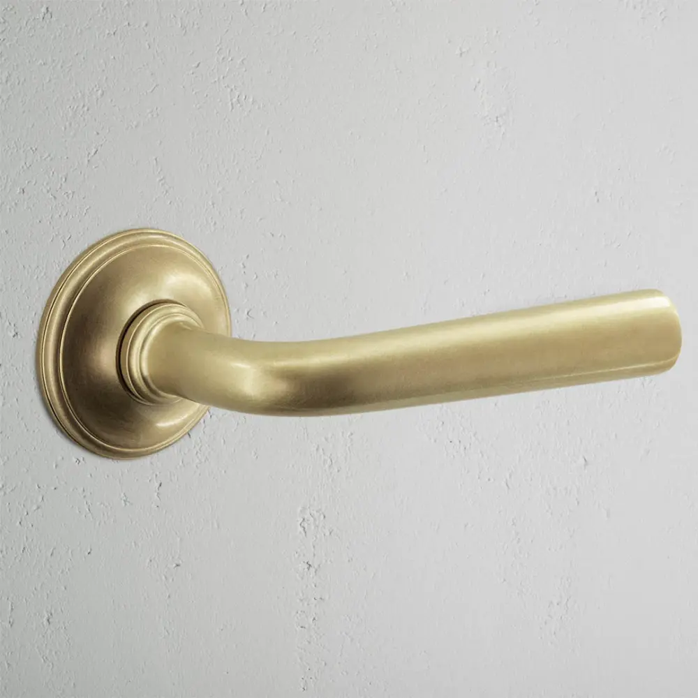 Apsley Unsprung Door Handle - Antique Warm alloy Complete Lock Set