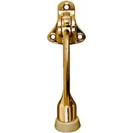 4-Inch Wall Mount Kick-Down Doorstop Bright Brass Finish National Hardware