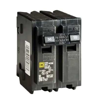 Double Pole Circuit Breaker 30 Amp High Power Electrical Applications Square D